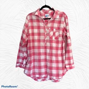 Columbia PFG Pink Plaid Button-Down POCKETS 1X